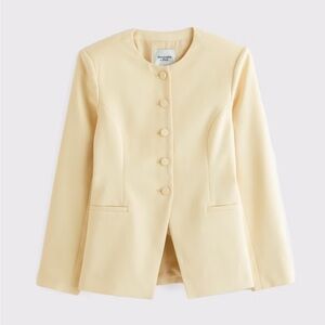 Abercrombie & Fitch pale yellow collarless suiting Blazer size XS